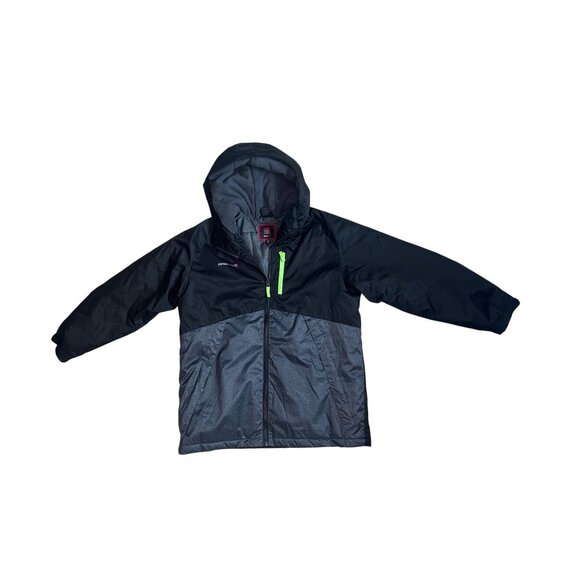 SwissTech Kids Hooded Jacket XL 14-16 Black & Gray Insulated Winter Coat 1843 - Picture 1 of 6